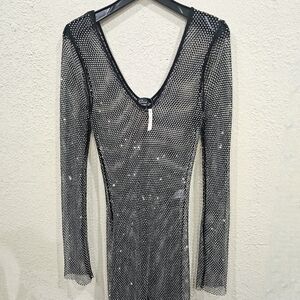 NWT Full Body Fishnet Body Suit w/ rhinestones Sz- Med